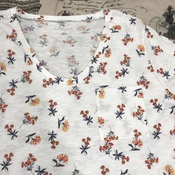 CASLON Rounded V-Neck Tee(PLUS SIZE) - Picture 7 of 7